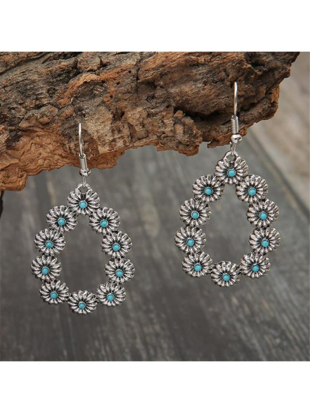 Boho Western Rodeo Turquoise Earrings Vintage Western Jewelry for - Picture 5 of 7